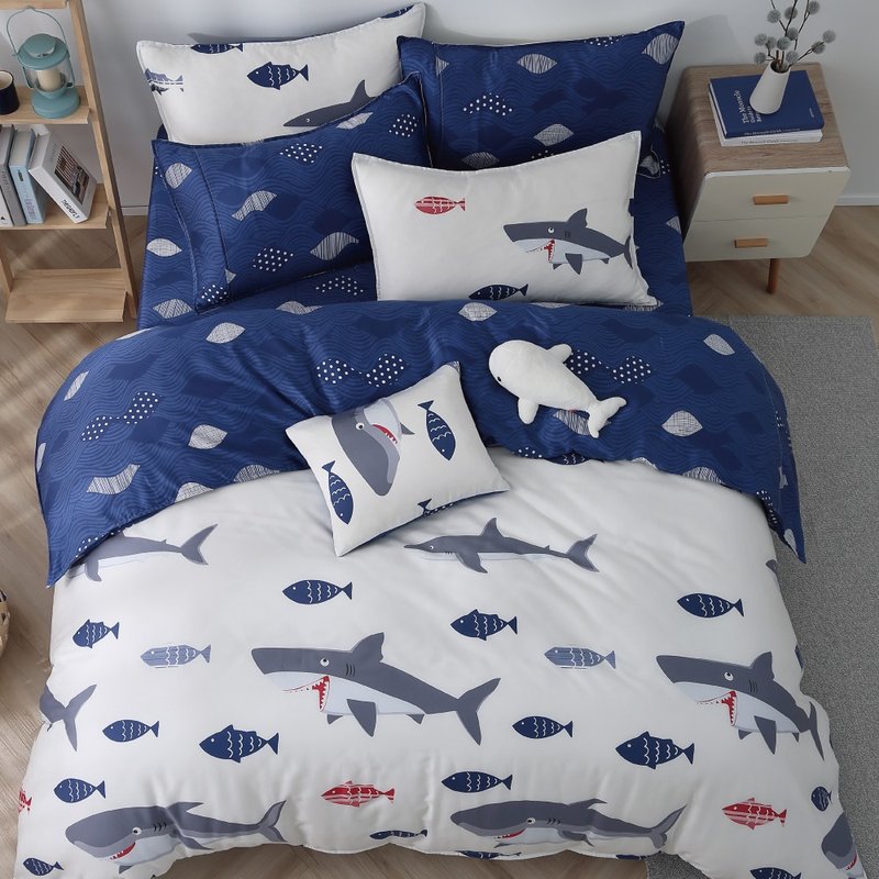 Tencel Duvet Bed Bag Set Bed Bag Single Double Extra Large Shark - เครื่องนอน - วัสดุอื่นๆ 