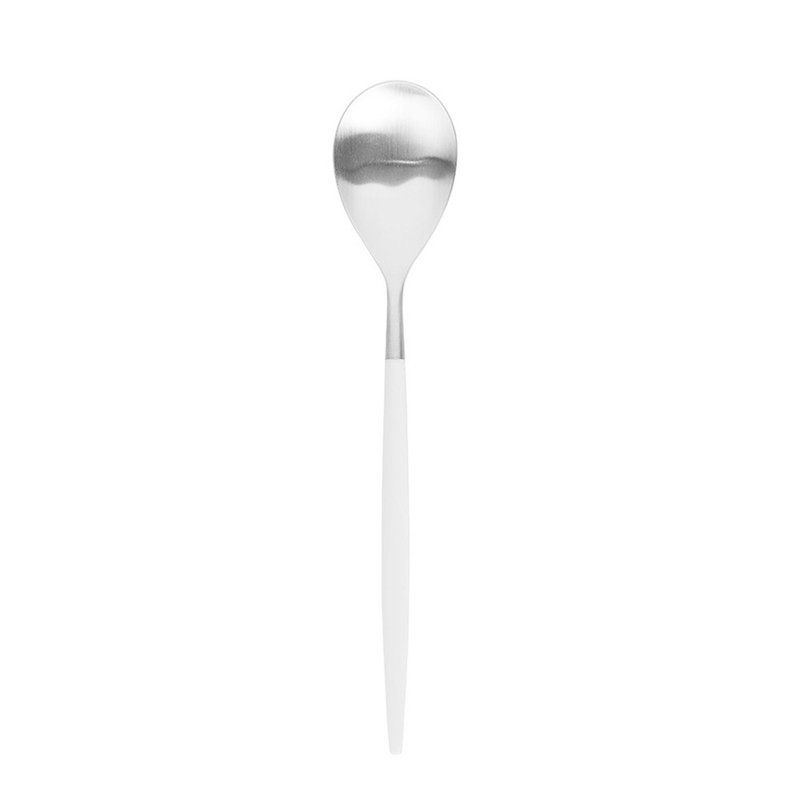 MIO WHITE MATTE CUTLERY DESSERT SPOON - Cutlery & Flatware - Stainless Steel White