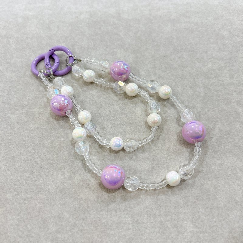 【全館清倉最高折800】雙鍊/冰雪泡泡 手機背帶手機掛繩 - 手機配件 - 塑膠 紫色