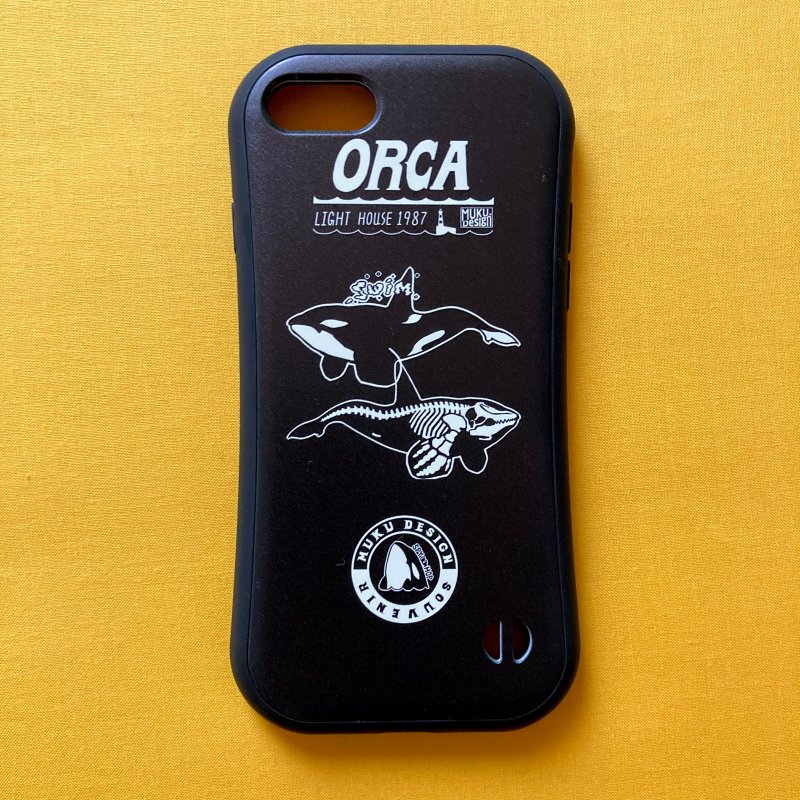 Orca [Compatible with iPhone 15] Orca Lighthouse Orca Black Grip Case for iPhone [Available for all models] - เคส/ซองมือถือ - พลาสติก สีดำ