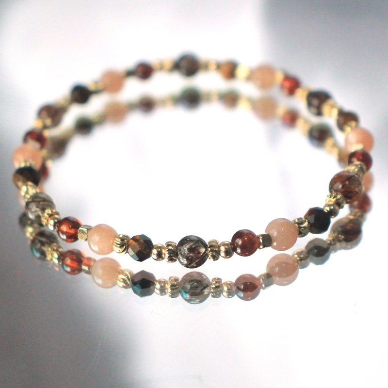 Black Gold Super Seven|Sun Stone| Stone|Orange Stone|Wealth|Prosperous Business - Bracelets - Crystal Orange