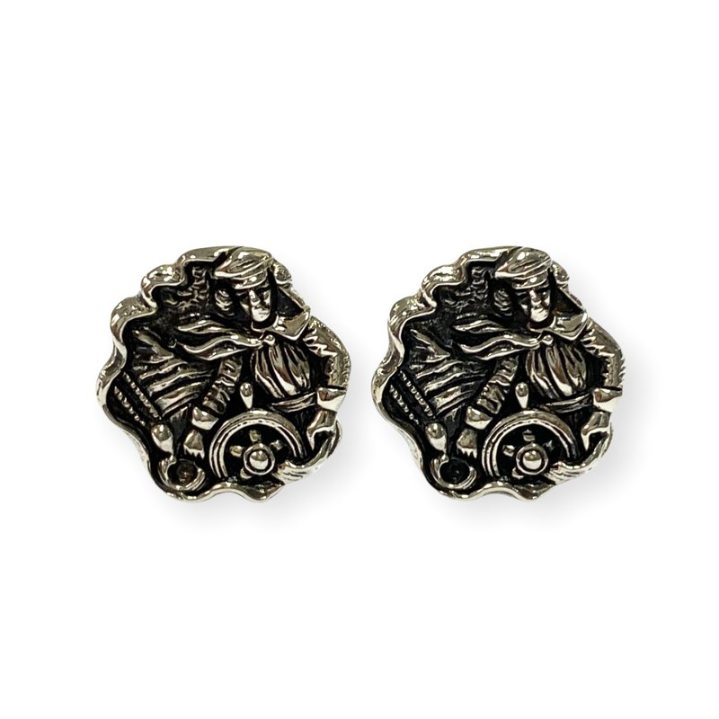 Nautical Sailor Ship Wedding Cufflinks For Groom 925 Sterling Silver - 袖扣 - 純銀 銀色