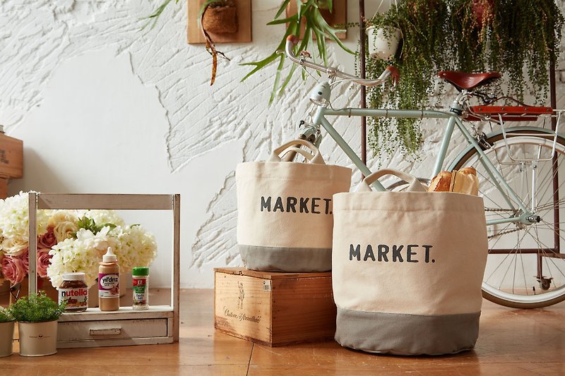 Canada fluf organic cotton HiLife universal bag / bag / bag / storage bag - market on the market (small) - กระเป๋าถือ - ผ้าฝ้าย/ผ้าลินิน 