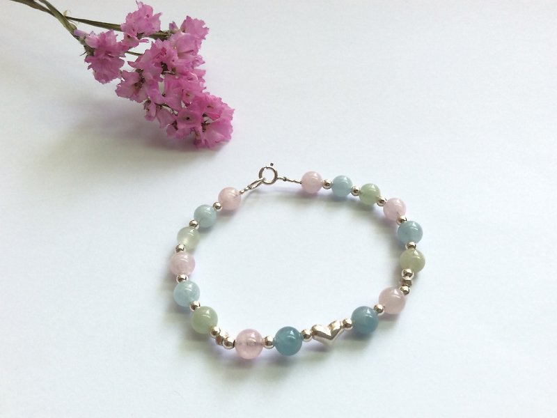 Ops Silver Morganite  Handmade Jewelry bracelet - Bracelets - Gemstone Pink