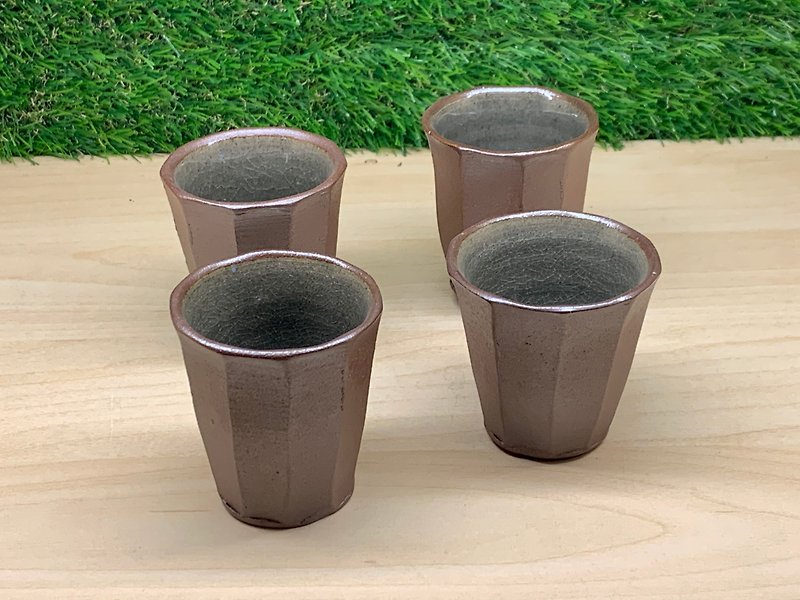 Plain wide-cut tea cup l wood-fired - ถ้วย - ดินเผา หลากหลายสี