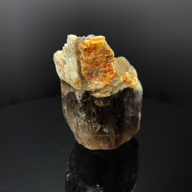 稀有特色茶水晶多種共生天河石原石礦煙晶70*47*40MM茶晶礦物標本 - 裝飾/擺設  - 水晶 咖啡色