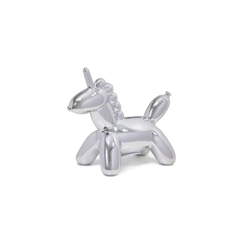 Canada Made by Humans Animal Shaped Money Tray - Unicorn (Silver) - Small - ตุ๊กตา - ดินเผา สีเงิน