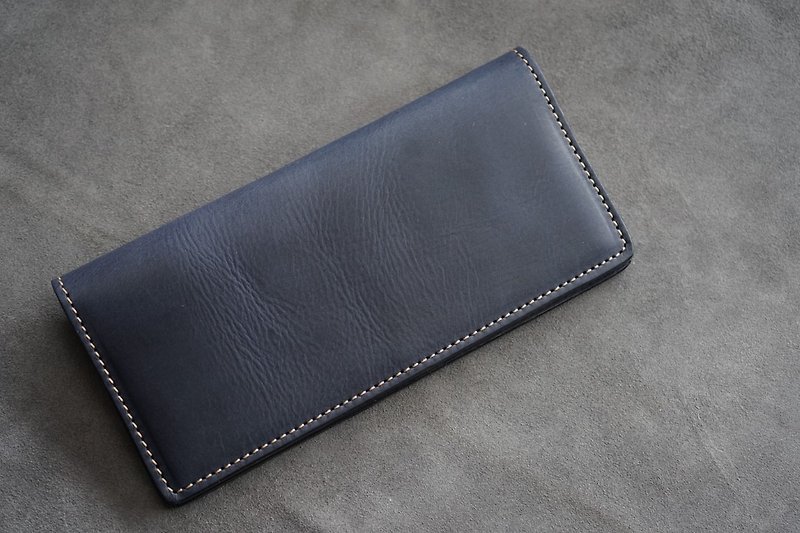 Long wallet(WAL008)(Blue) - Wallets - Genuine Leather 