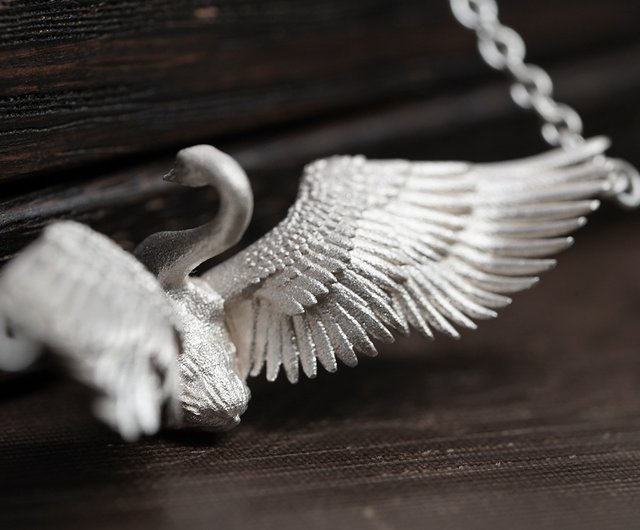 シルバー925白鳥ネックレス - ショップ 794729metalwork