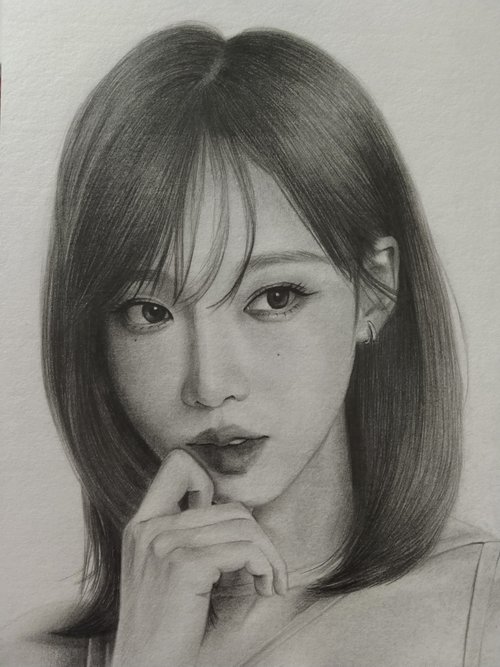 Juliet 女性の肖像画 鉛筆画 木炭紙 鉛筆画 / 似顔絵 / 女性 - ショップ Lin