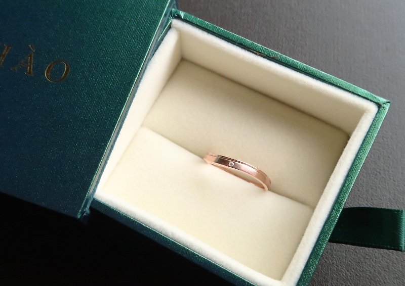 求婚 戒指 鑽石 14K玫瑰金 - 戒指 - 玫瑰金 粉紅色