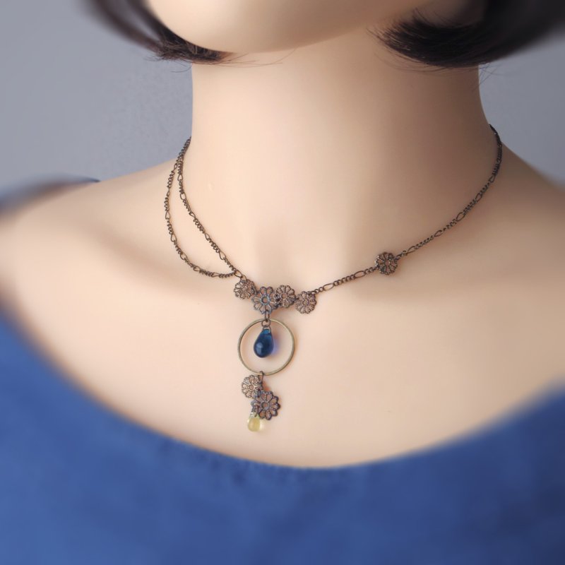 ネックレス　ひそやかに熱 - 項鍊 - 玻璃 藍色