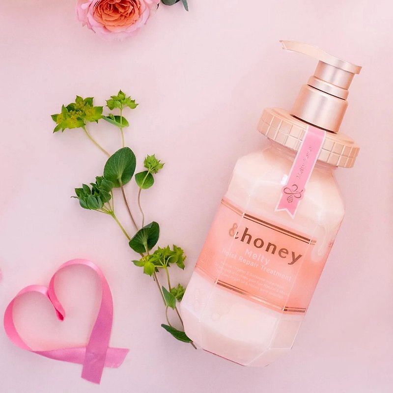 Japan&honey melty honey shiny and smooth hair lotion rose honey fragrance - Conditioners - Other Materials Pink