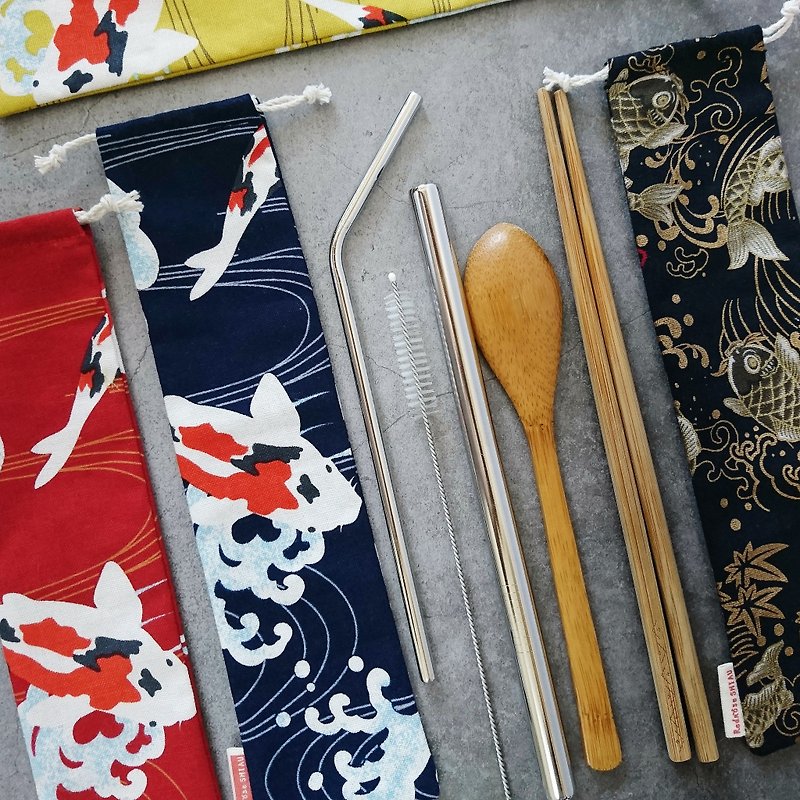Every year there are fish straw sets and chopstick sets 4 colors - Cutlery & Flatware - Cotton & Hemp Multicolor