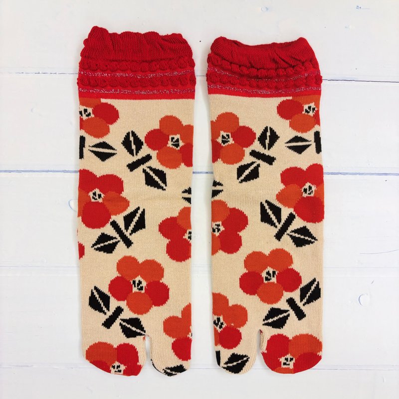 足袋襪 兩趾襪(萬樁)澎澎款-日本文化足袋短襪23~25cm - 襪子 - 棉．麻 