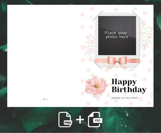 5x7 Instant Download Jpg Png PDF Print at Home Birthday Card 