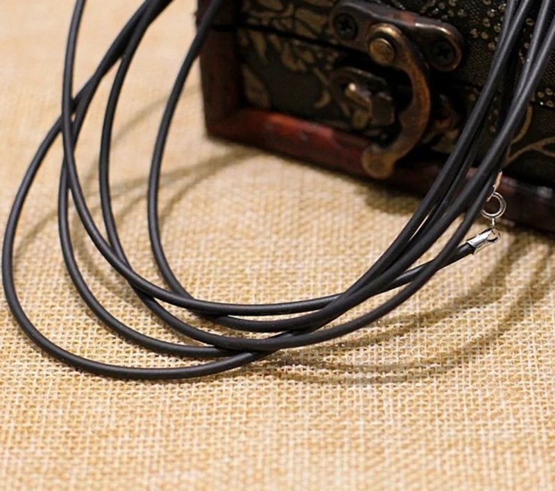 Waterproof Real Leather Rope Chains Neutral Leather Necklaces NO Pendants Unisex - 項鍊 - 其他材質 黑色