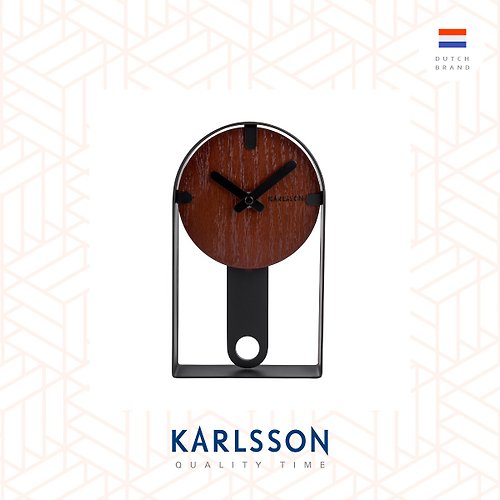 Ur Lifestyle 荷蘭Karlsson Table clock Dashed walnut wood(Pendulum搖擺枱鐘