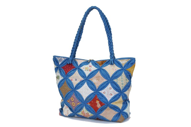 Handmade bag for the window of Caiyi Church - Handbags & Totes - Cotton & Hemp Blue