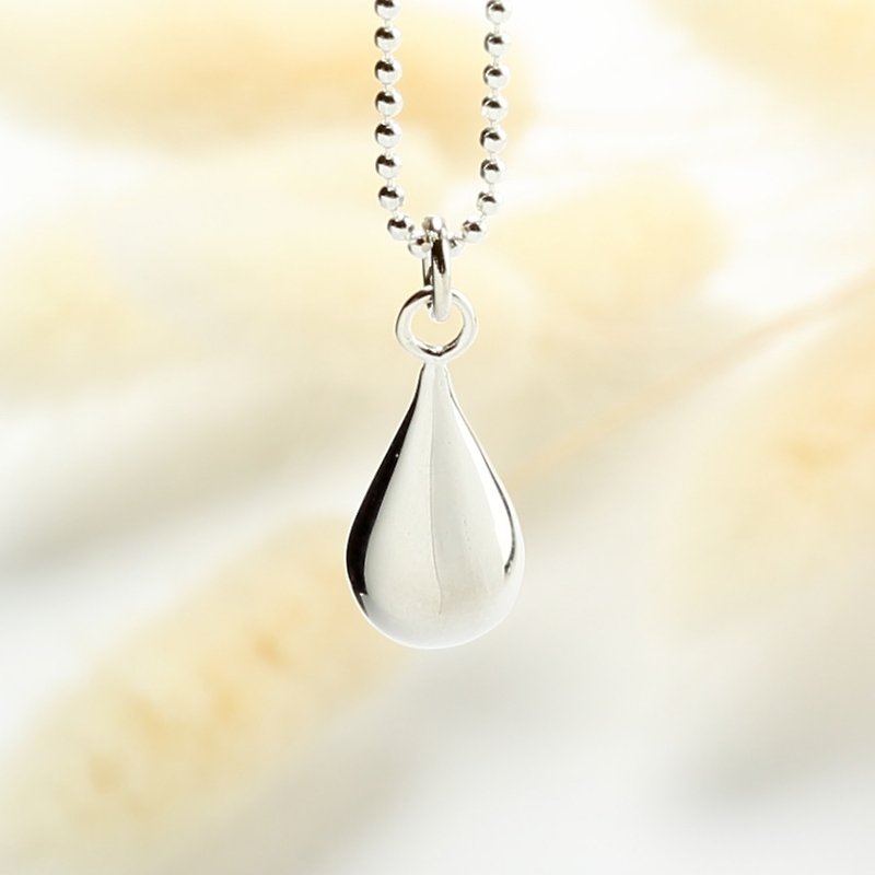 Waterdrop raindrop s925 sterling silver necklace Valentine's Day gift - Necklaces - Sterling Silver Silver