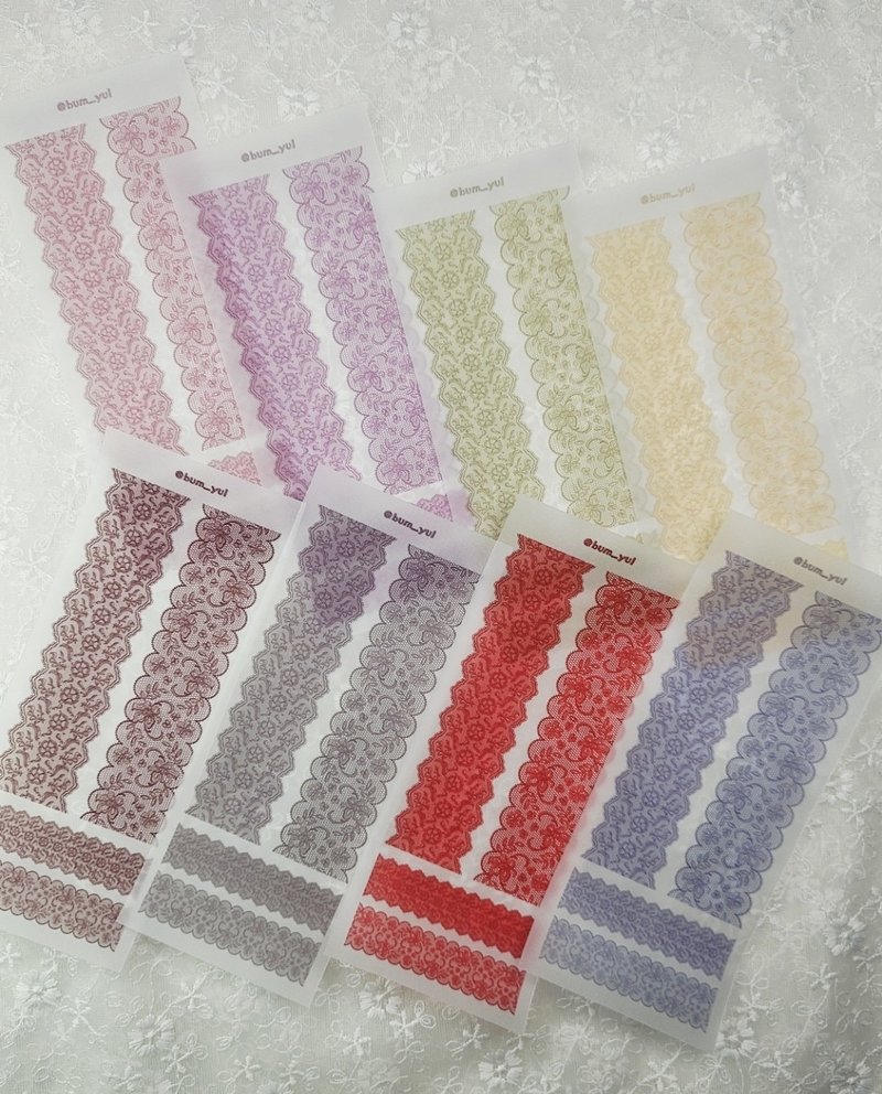 Colorful Petal Lace Collage Tracing Paper Decor - 便條紙/便利貼 - 紙 多色