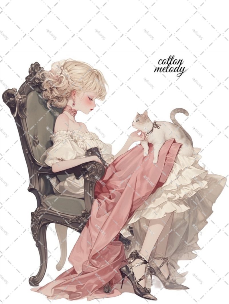 original sticker no.6384 人物ステッカー オリジナルステッカー 人物ステッカー 女の子ステッカー オリジナル人物ステッカー - 貼紙 - 紙 