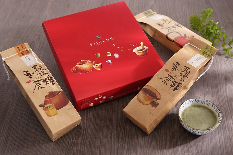 Hakka Ground Tea (Lei cha) Gift Set Series - Oatmeal/Cereal - Other Materials Red