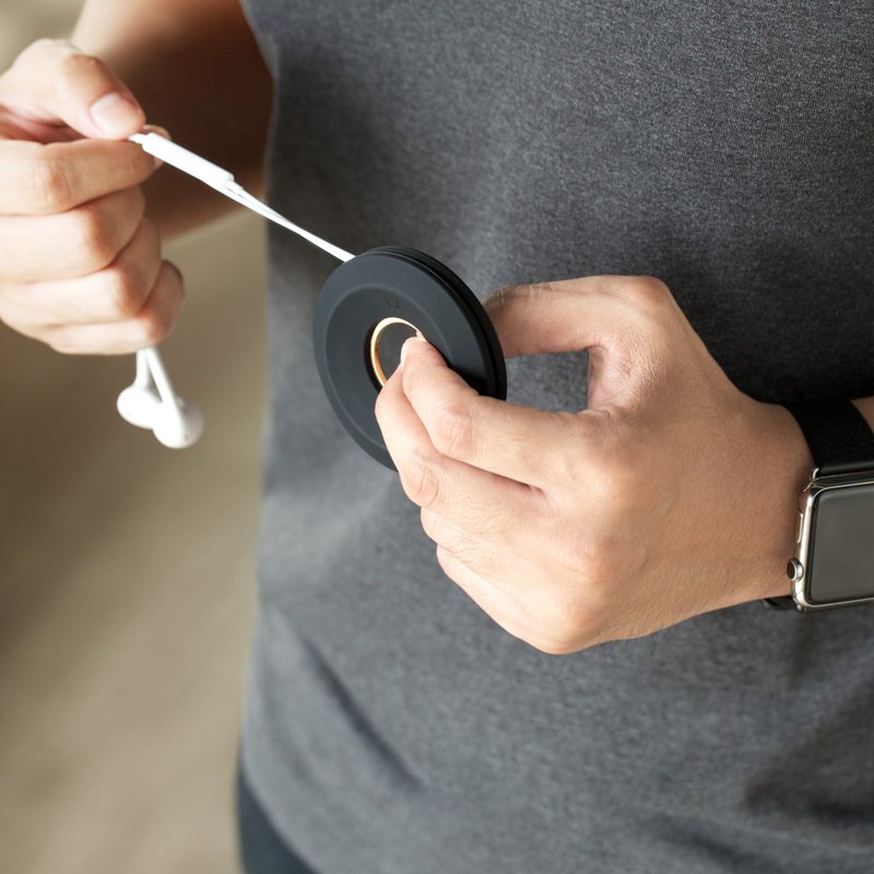 Cable YoYo 耳機收納 黑配金色 - 捲線器/電線收納 - 矽膠 黑色