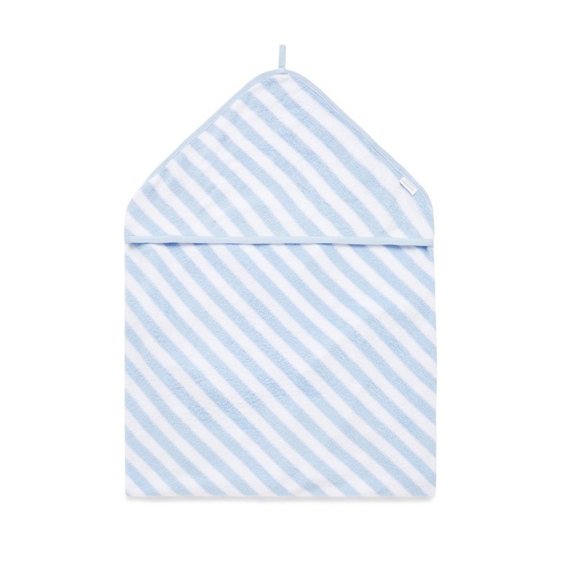 Australian Purebaby organic cotton newborn hooded bath towel/baby swaddle blue stripe - Other - Cotton & Hemp 