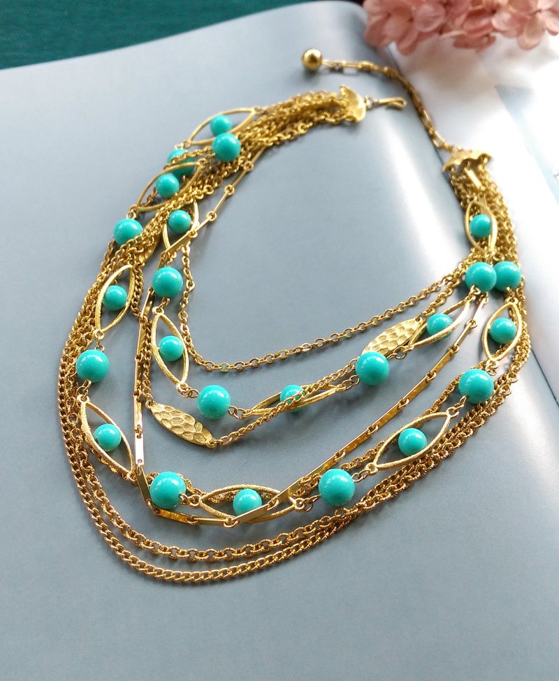 PAKULAマルチペンダントネックレスネックレス。西洋のアンティークジュエリー - ネックレス - 金属 ゴールド