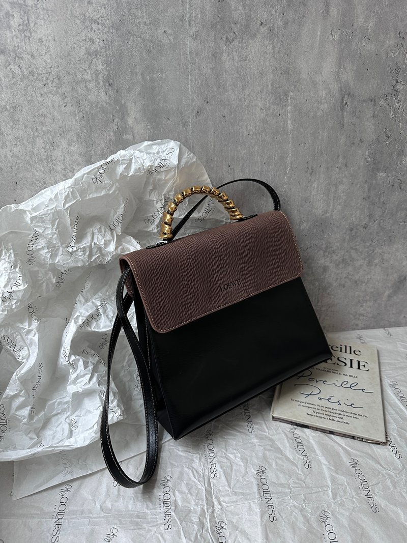 中古包 Loewe 羅意威 Velazquez 蛇骨 Kelly 方包 - 手提包/手提袋 - 真皮 黑色