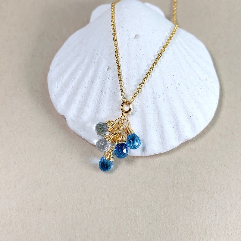 Topaz Necklace | 14K Gold Filled - Necklaces - Gemstone Blue