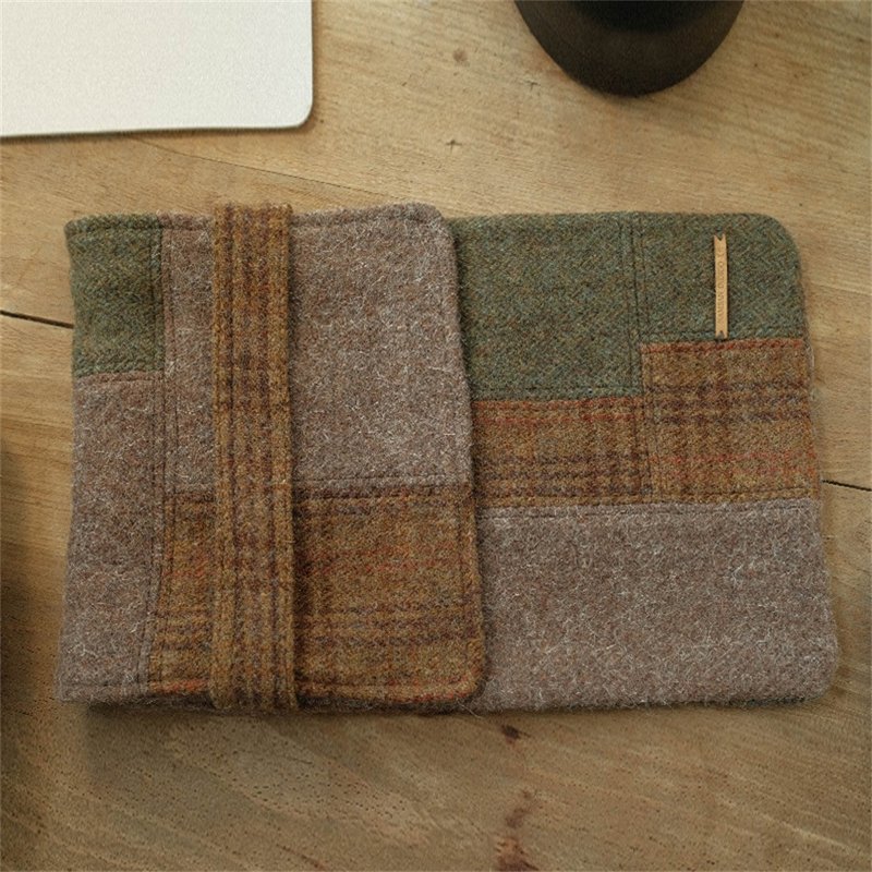 MacBook Pro 13吋 筆記本電腦包 粗花羊毛復古內膽保護套筆電包 - 電腦袋 - 羊毛 卡其色