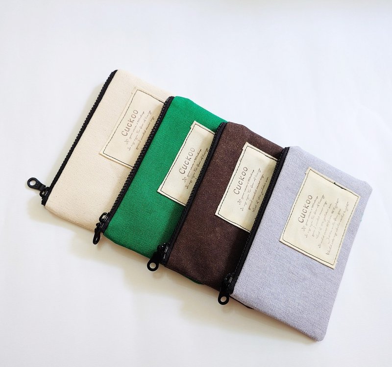 Canvas storage bag coin purse card holder cosmetic bag - กระเป๋าใส่เหรียญ - ผ้าฝ้าย/ผ้าลินิน หลากหลายสี