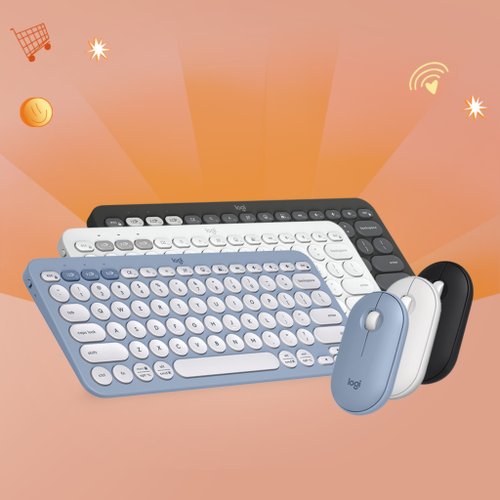 羅技 Logitech 官方旗艦館 羅技 Pebble 2 Combo 鵝卵石無線鍵鼠組