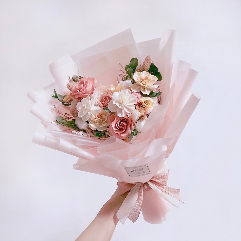 \Heart-shaped bouquet/everlasting bouquet-dry bouquet-proposal bouquet-anniversary - Dried Flowers & Bouquets - Plants & Flowers Pink
