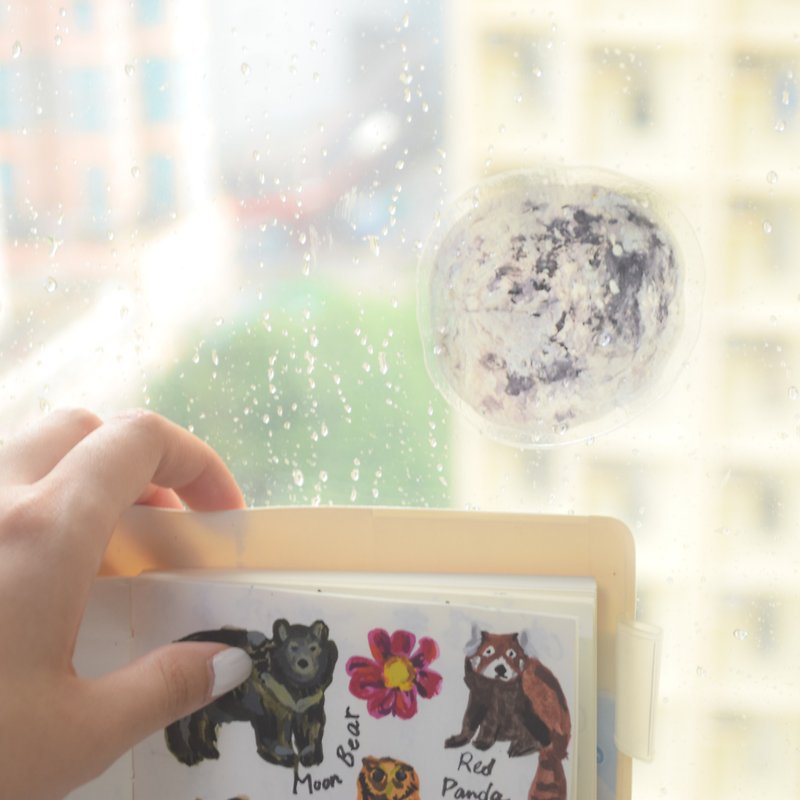 Galaxy Collection- Moon transparent waterproof PVC sticker - Items for Display - Plastic Gray