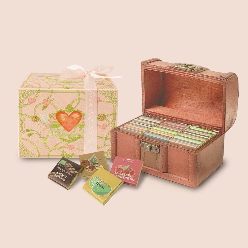 【Diva Life】 45 pieces of chocolate imported from Belgium, Royal Seal Jewelry Gift Box (2024 Golden Pledge of Love) - ช็อกโกแลต - ไม้ สึชมพู