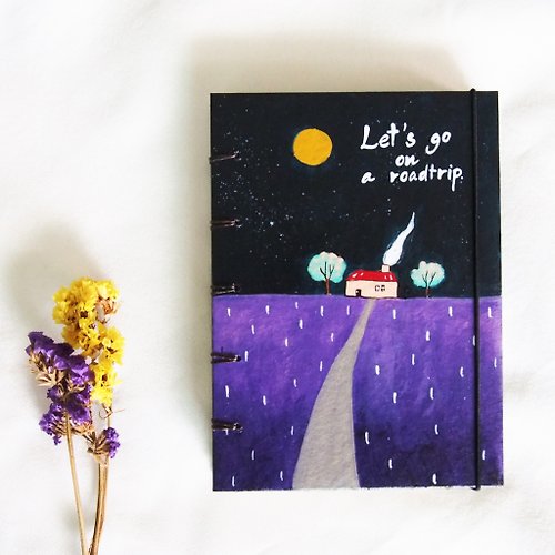 Kamlor Handmade Stars in the night sky, Notebook Painting Handmadenotebook Diary Journal 筆記本