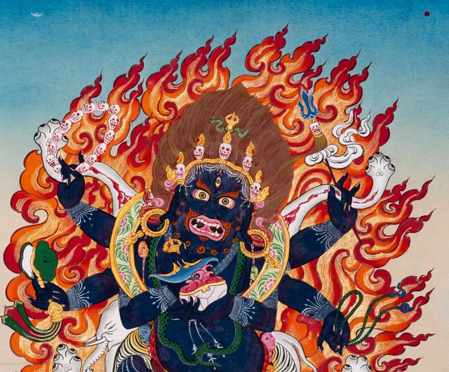 タンカアート ネパール産 ホワイトターラー（白多羅）タンカ絵画｜長寿や健康を祈る