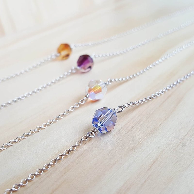 Candy Planet Silver Necklace - Necklaces - Glass Transparent
