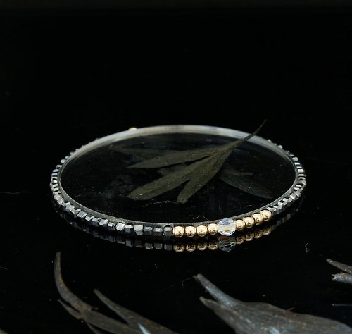 BNA Jewelry 輕奢風 2.5mm 小魔方水晶 鈦赫兹 14KGF Swarovski 配珠手鍊
