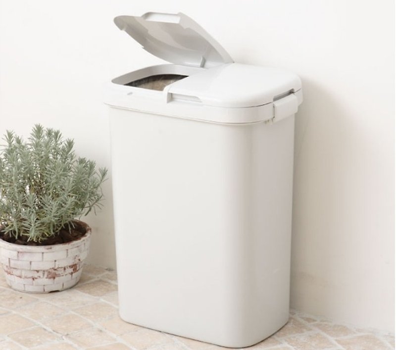 H&H two classification simple waterproof trash can 50 liters - Trash Cans - Plastic White