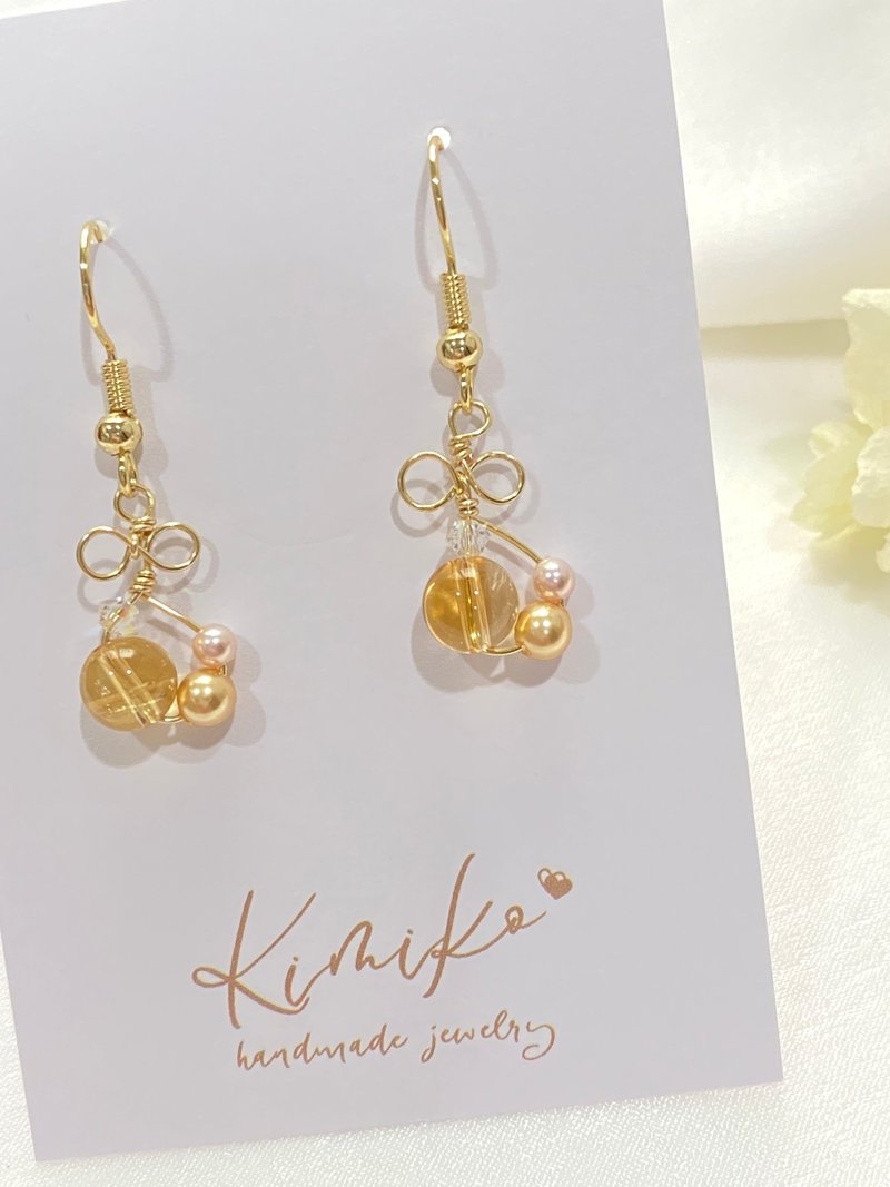 November Birthstone Infinite Abundance Citrine Earrings - Earrings & Clip-ons - Crystal Yellow