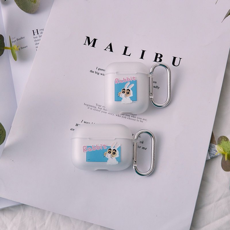 蠟筆小新白兔新之助霧面AirPods保護套 - AirPods/耳機保護套 - 塑膠 多色
