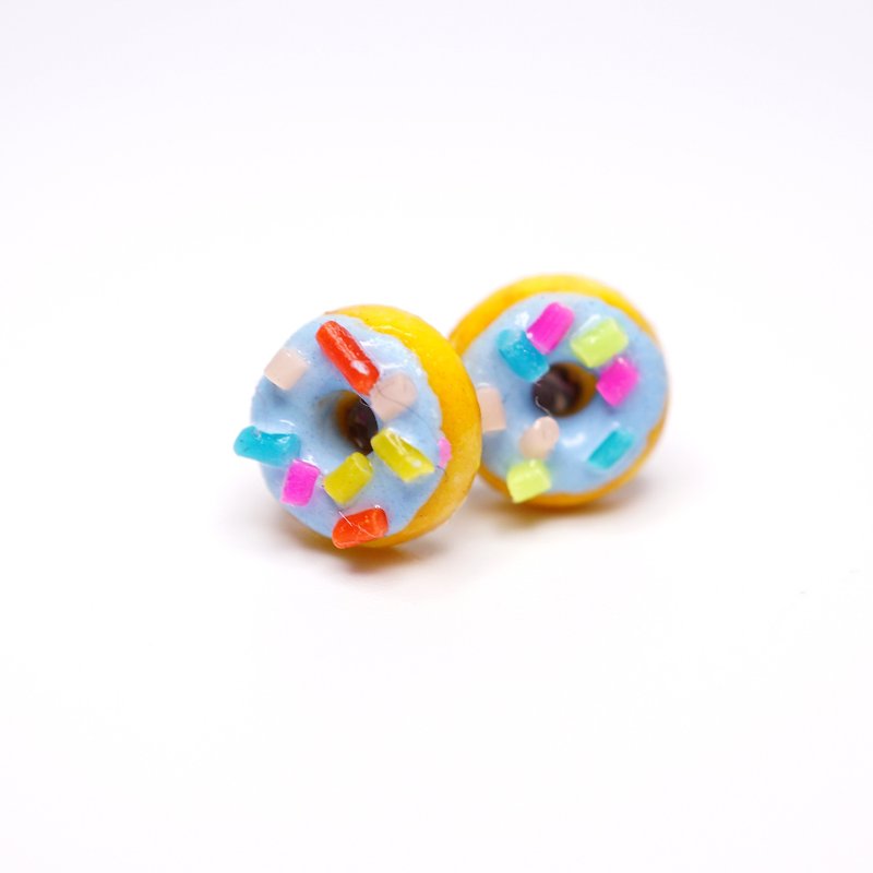 *Playful Design* Mini Mint Donuts Earrings - ต่างหู - ดินเหนียว 