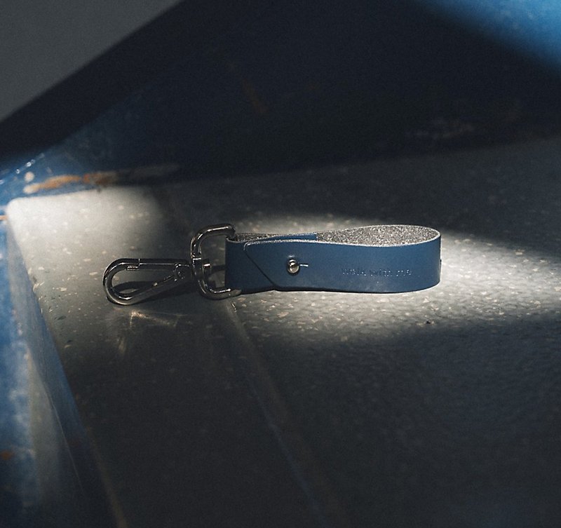 Walk With Me Recycled Leather Keyring-Deep Sea Blue