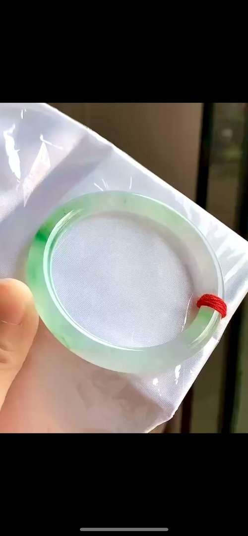 Good Morning Studio 冰種翡翠天然翡翠玉鐲A玉手鐲 玉鈪 • 冰種白底青翡翠圓鐲