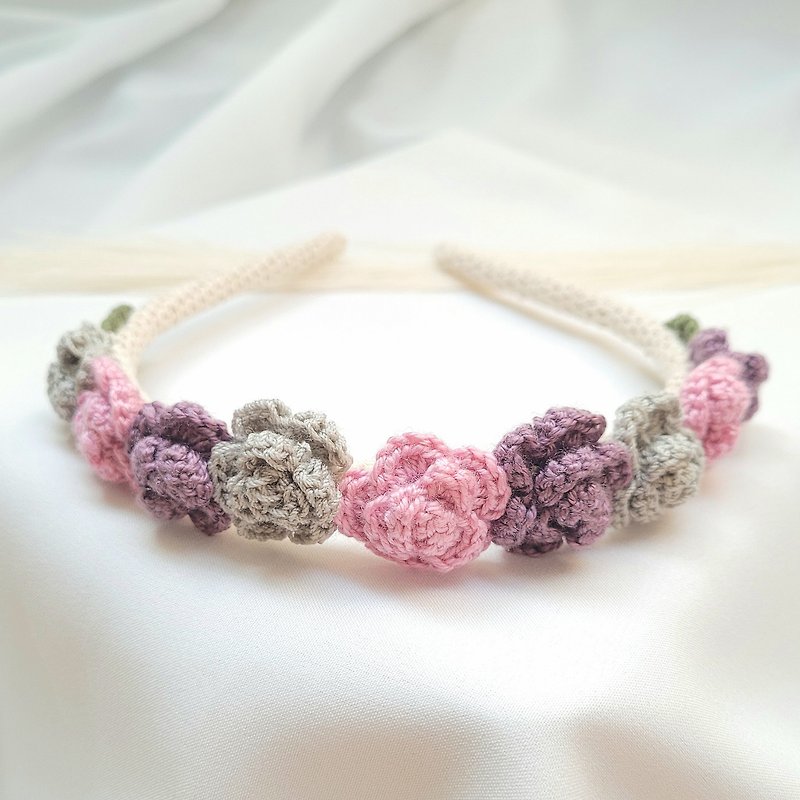Flower lover braided headbands for adults - 髮飾 - 聚酯纖維 紫色