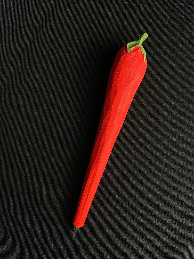 Vegetable shaped wooden ball pen - red pepper - Ballpoint & Gel Pens - Wood Red